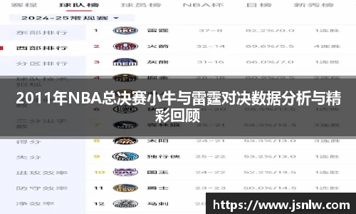 2011年NBA总决赛小牛与雷霆对决数据分析与精彩回顾
